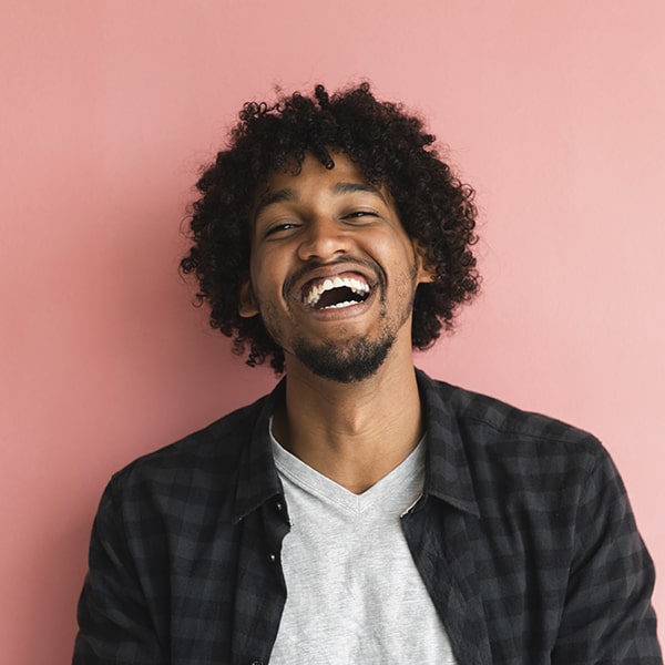 Picture of a man laughing